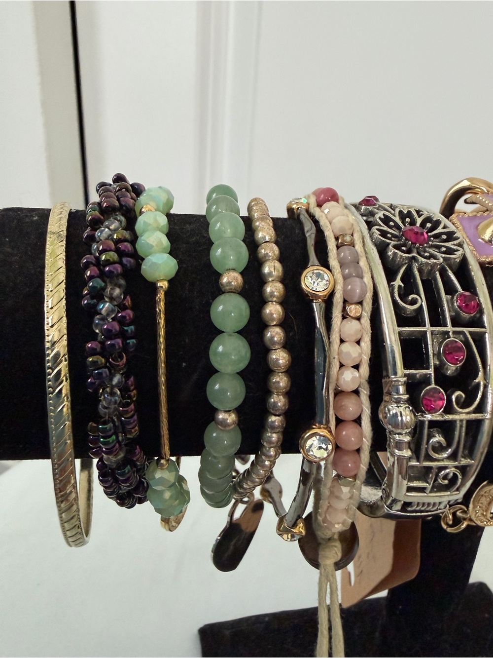 14-Piece Bracelet Lot Assorted Glass Stone Crystal Vintage Modern and more - Picture 2 of 8